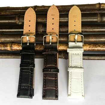 

Reloj hombre watch strap 12-24mm 2020 factory bamboo PU leather high quality clock watches men watchbands 22mm bracelets C002-1