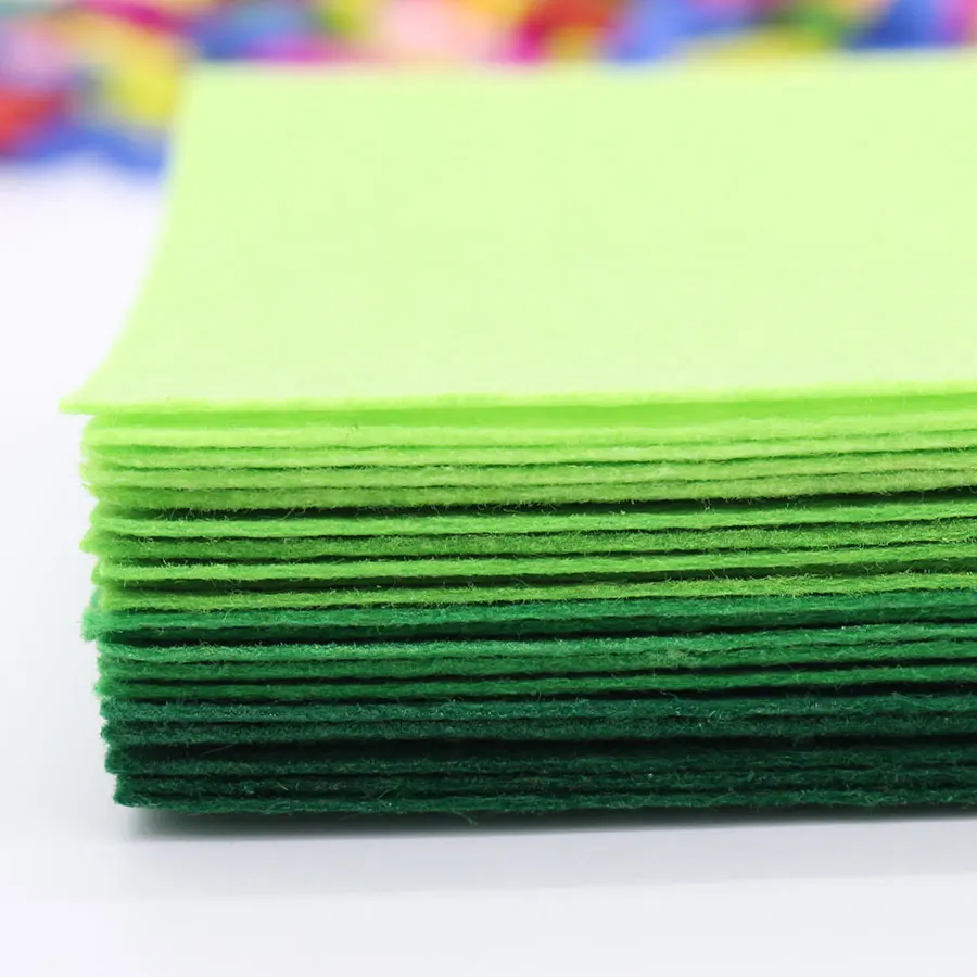 

Green Hard Felt Fabric 1mm Thickness Polyester Cloth Felts Of Home Decoration Pattern Bundle For Sewing Dolls Crafts 40pcs A6