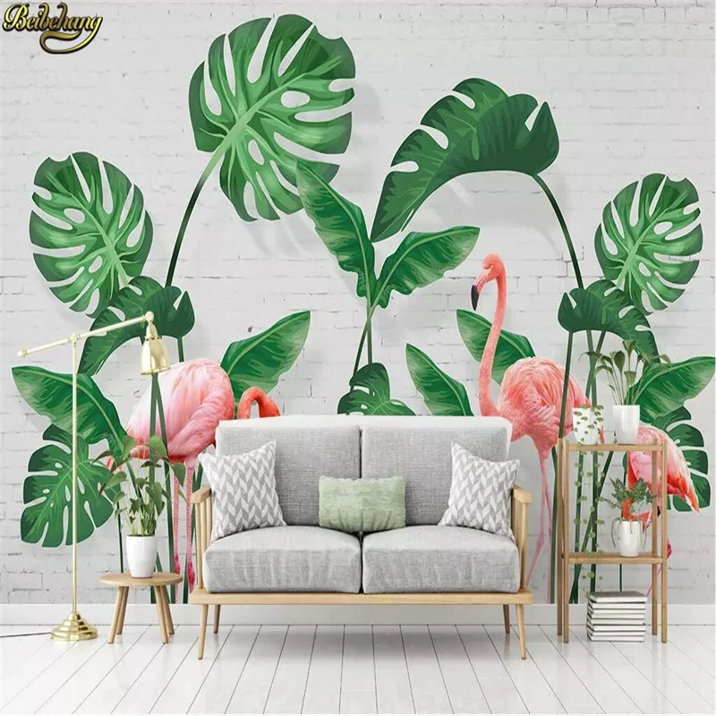 

beibehang custom Nordic plantain turtle back leaf Mural Photo Wallpaper For Wall paper roll Cafe Backdrop background 3D flooring