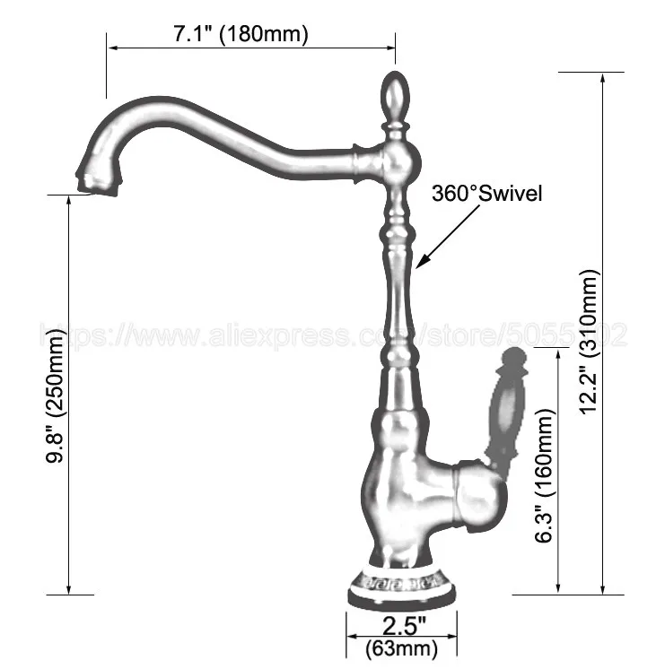 Kitchen Faucets Antique Red Copper Faucet for Kitchen Mixer Tap Cold And Hot Kitchen Sink Tap znf641