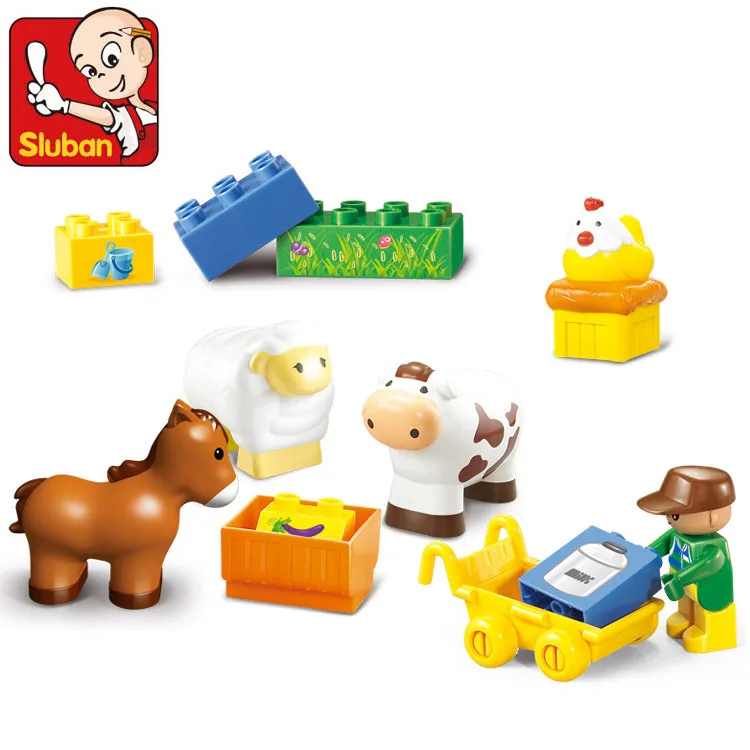

S Model Compatible with Lego B6016 13Pcs Farm Animals Models Building Kits Blocks Toys Hobby Hobbies For Boys Girls