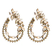 Qiaose дизайн лист со стразами серьги-гвоздики в форме серьги для женщин модные ювелирные изделия коллекция серьги аксессуары оптом