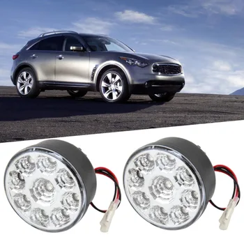 

Universal 2pcs/Pair Universal 9 LED Round Daytime Driving Running Light DRL Car Fog Lamp Headlight For Off-Road Car Truck