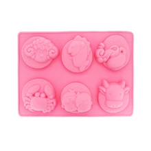 Silicone Soap Mold Twelve Constellations Shape 6-Cavity Chocolate Candy Molds DIY Cake Baking Mould new arrival twelve constellations set silicone cake mold chocolate toilet soap making auxiliary tool