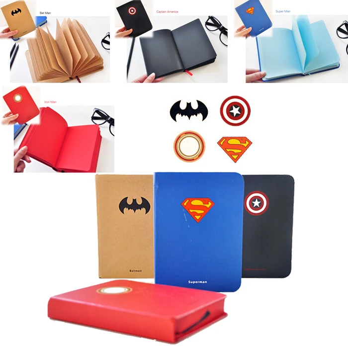 

4 kinds creative DIY Superman Series Notebook Notebook Diary Book Exercise Composition Notepad Escolar Papelaria Gift Stationery