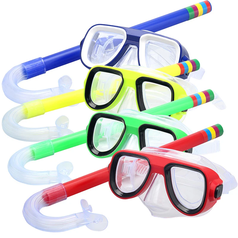 Безопасные детские очки для подводного плавания и дайвинга+ комплект для подводного плавания из ПВХ высокого качества, 5 цветов, спортивные очки для подводного плавания