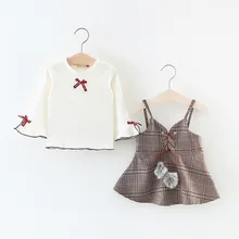 2017 Autumn Baby Girl Clothing Sets Long Sleeve pullover shirts dress Casual 2PCS Girls Suits for