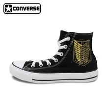 Golden Wings Converse All Star Women Men Shoes Attack On Titan Jiyuu no Tsubasa Anime Design Hand Painted Shoes CosPlay Sneakers