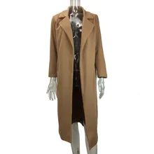 Feitong, зимний модный кардиган, Женский Тренч, пальто с открытой передней частью, Casaco Feminino, длинный рукав, повседневные шерстяные топы большого размера