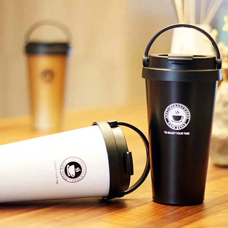 New Thermos Coffee Mugs 500ml Double Wall Stainless Steel Vacuum Flasks