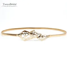 В виде геометрических фигур золото/серебристого металла свадебные пояса модные женские туфли пояса DY009