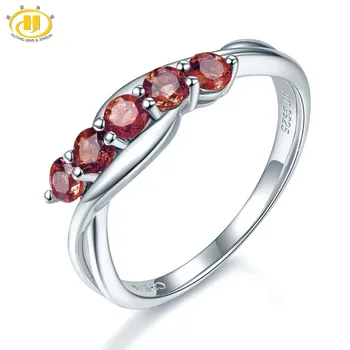

Hutang Natural Garnet Women's Ring Genuine Pure 925 Sterling Silver Rings Fine Elegant Red Gemstone Jewelry New Arrival for Gift