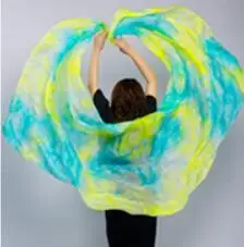 Живота танцевальный шарф Вуаль шаль шелк Tie Dye цвета большой размеры для женщин 250 см 270 распродажа - Цвет: as picture