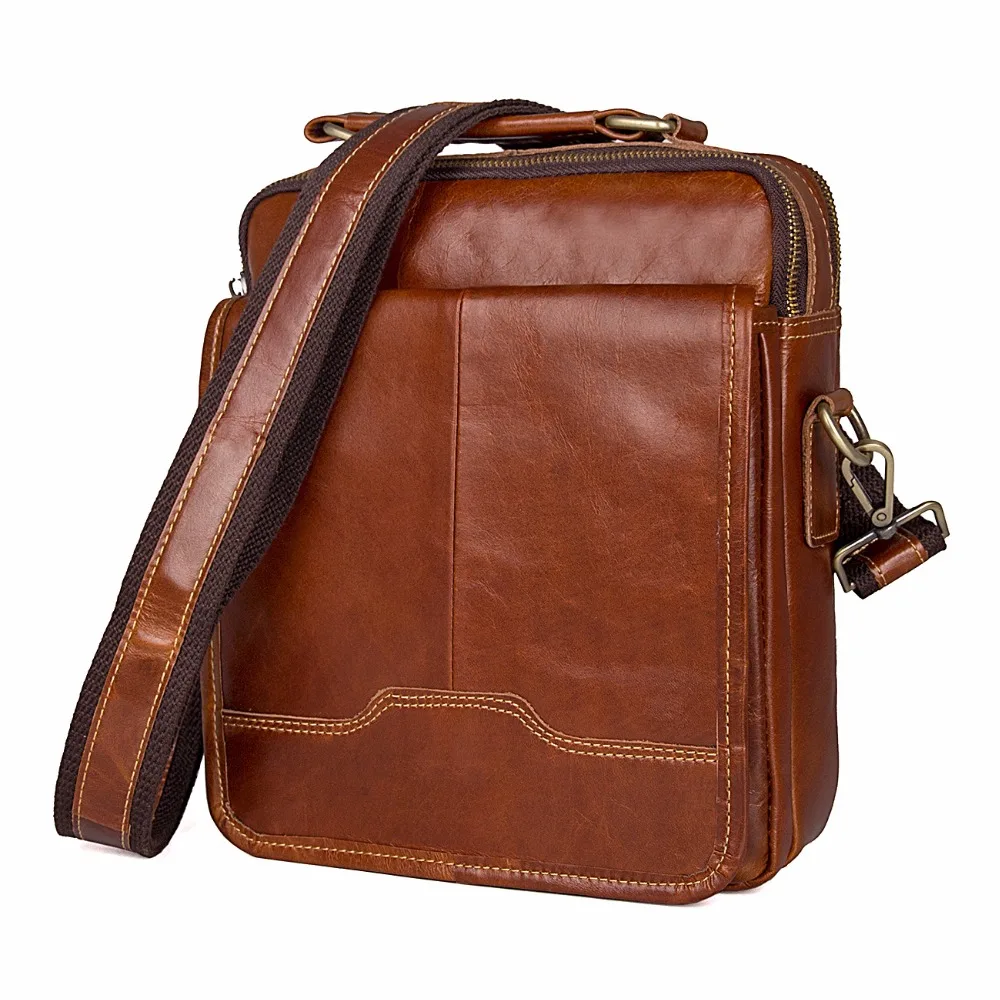 

J.M.D New Products First Layer Cow Leather Bag Simple Style Flap Bag Cross Body Bag Shoulder Bag For Business Men 1018B