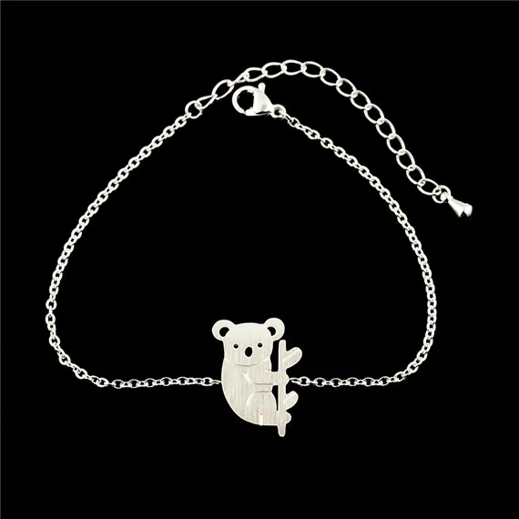 GORGEOUS TALE Summer Style Beach Silver Color Bear Bracelets Foot Jewelry Ankle Leg Chain Foot Anklet Gold Bracelet Femme BFF - Окраска металла: Посеребренный