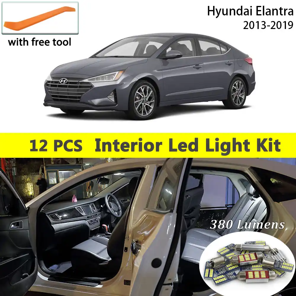 12 Pcs White Canbus Led Car Interior Lights Package Kit For