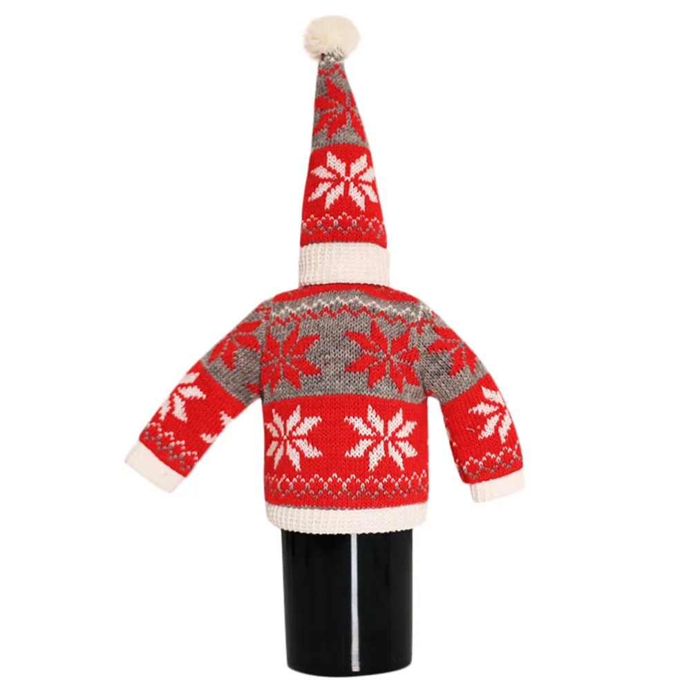 Вино держать бутылки кукла крышка украшения дома вечерние Санта Клаус Снеговик Рождество - Цвет: F