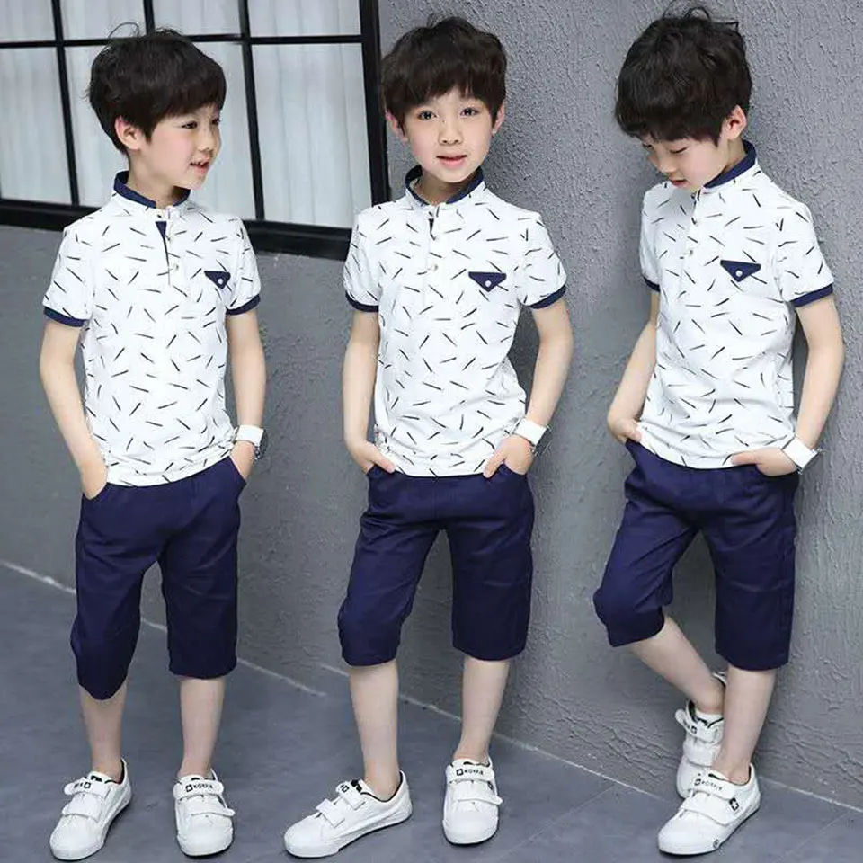 

Summer 2019 Kids Clothes Boys Set Age For 4-12 Yrs Boy Casual Sport 2Pcs Suits Streetwear Fashion Toddler Boy Clothes Sets