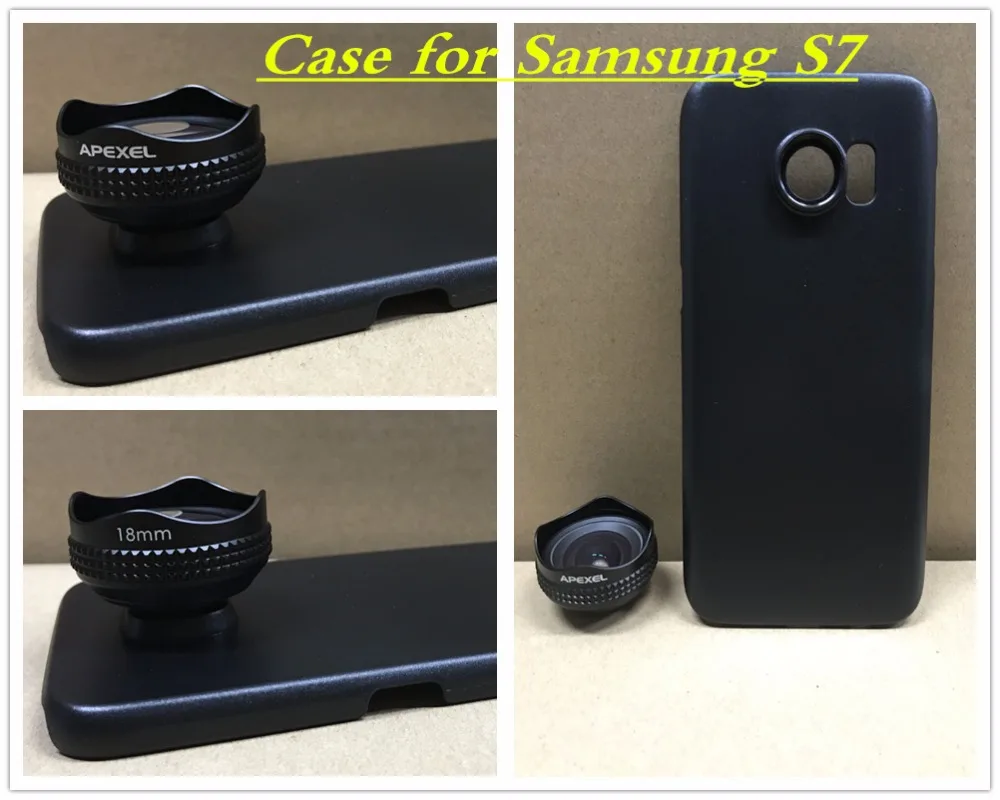 Apexel объектив 18 мм HD широкоугольный оптический Pro объектив камеры мобильного телефона комплект 0.6X для samsung galaxy s8 plus S7 S6 и телефона 18 мм
