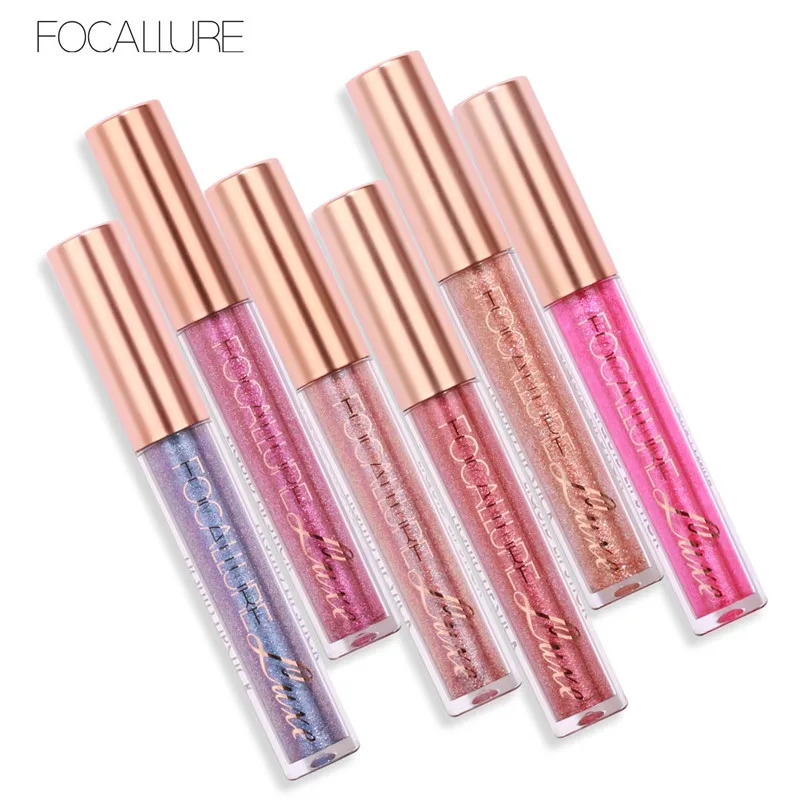 

FOCALLURE metallic lipstick chameleon lip gloss do not stick the cup does not fade gilt lipstick diamonds beauty lip lip makeup