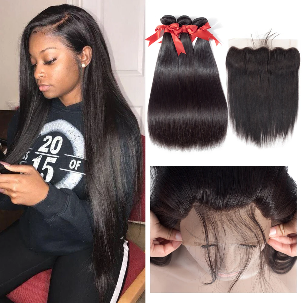 Beaudiva Brazilian Straight Hair Weave Bundles With Frontal Closure Lace Frontal With Bundles Human Hair Extension Hair Bundles Beaudiva Brazilian Straight Hair Weave Bundles With Frontal Closure Lace Frontal With Bundles Human Hair Extension Hair Bundles