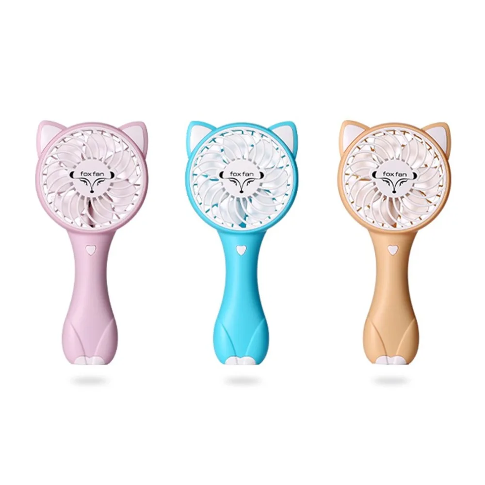 

USB fan Cartoon Fox Shape Handheld Mini Fan Home Office Electric Personal Air Conditioning Fan Cooler Fan Gift
