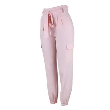 

KLV Newly 2018 Women Sexy High Waist Fashion Wide Casual Leg Summer Beach Pocket Pants Dropshipping F28