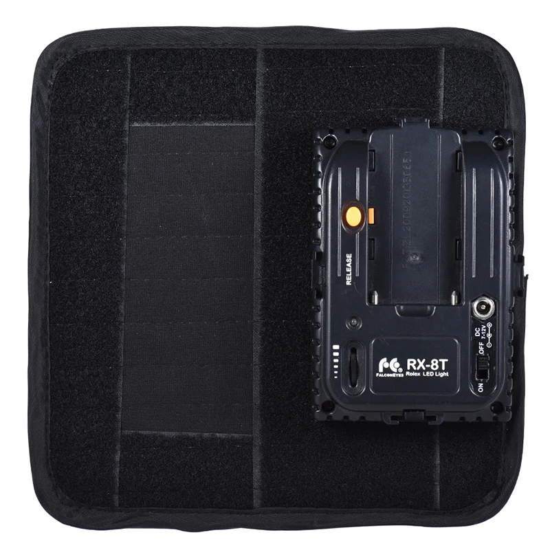 FalconEyes RX-8T 16W Mini LED-videolampe 5600K CRI94 Fleksibel klud på kamera lampe Dagslys Splashproof til Studio Photography