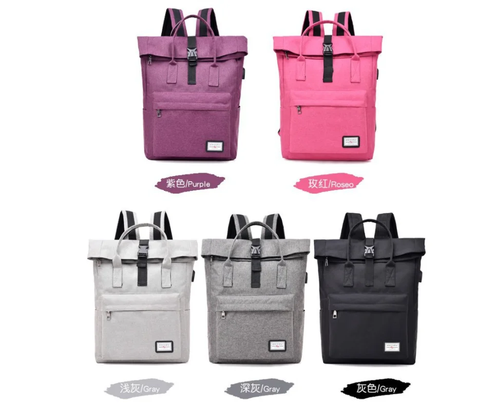 

Women Canvas Book Backpack Forldable Large Capacity Shoulder Bag Travel School Bags
