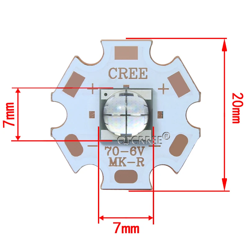 1 шт. 7070 20 Вт 6V12V светодиодный сменный Cree XHP70.2 XHP50.2 светодиодный излучатель холодный белый 6500K автомобильный светильник диодный чип светильник с медной печатной платой