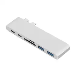 6 в 1 USB-C концентратор адаптер SD/Micro SD кардридер HDMI стильный дизайн с отличительным видом. Для MacBook Pro