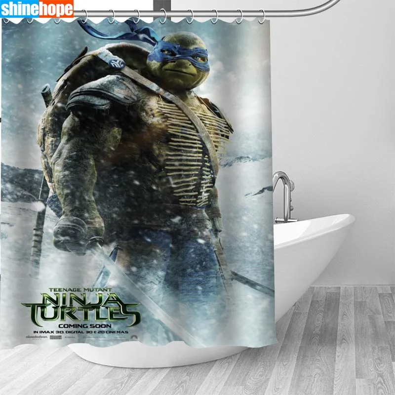 

Big Sale New Custom teenage mutant ninja turtles Modern Shower Curtain with Hooks bathroom Waterproof Polyester Fabric