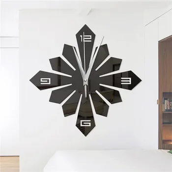 

3D Mirror Clock for Living Room Home Decorative Mirror Wall Clock Modern Design Wall Sticker Clocks ju18