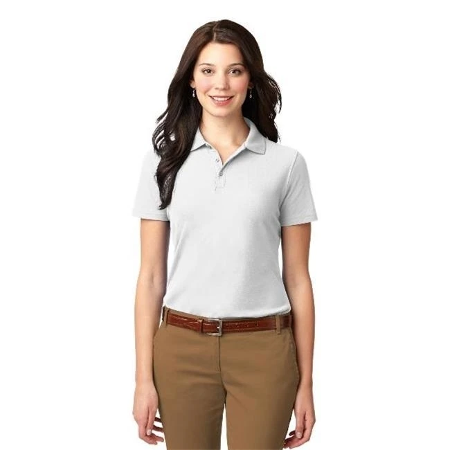 Port Authority L510 Port Authority Ladies Stain-Resistant Polo T-Shirt White - Extra Small