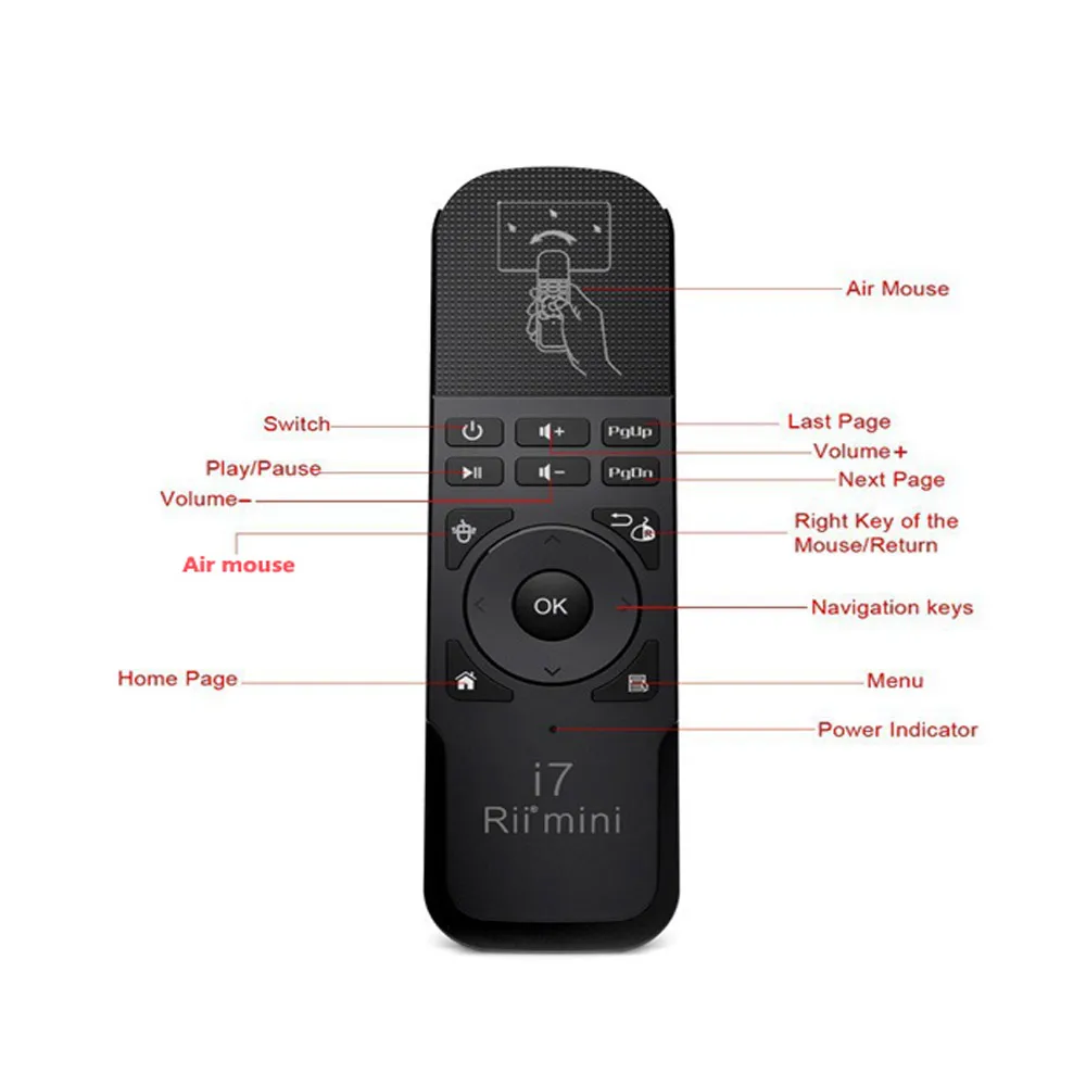 Оригинальный Rii Mini i7 2 4G беспроводной пульт дистанционного управления Fly Air Mouse