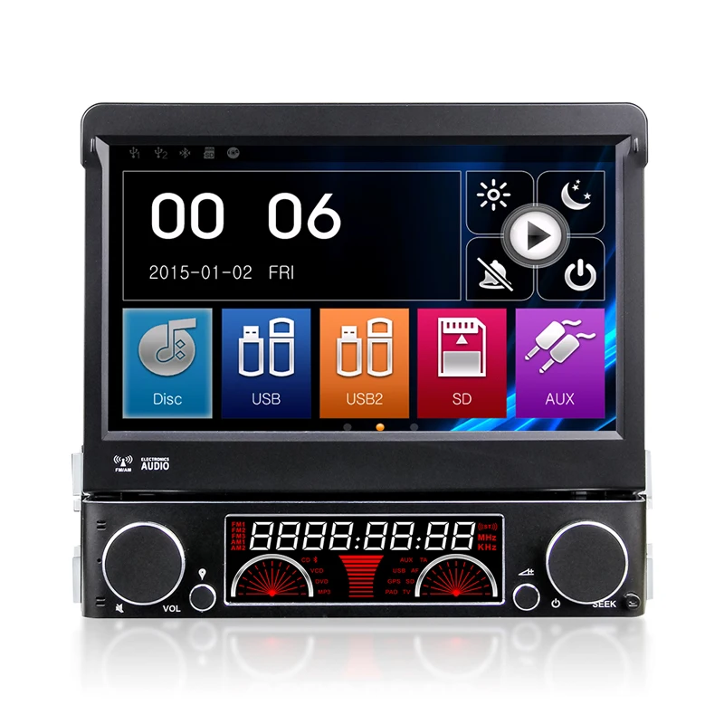 

7" 1 Din Wince Car DVD Player GPS Navigation Universal In-dash Detachable Front Panel Auto Radio Audio Stereo With Bluetooth map