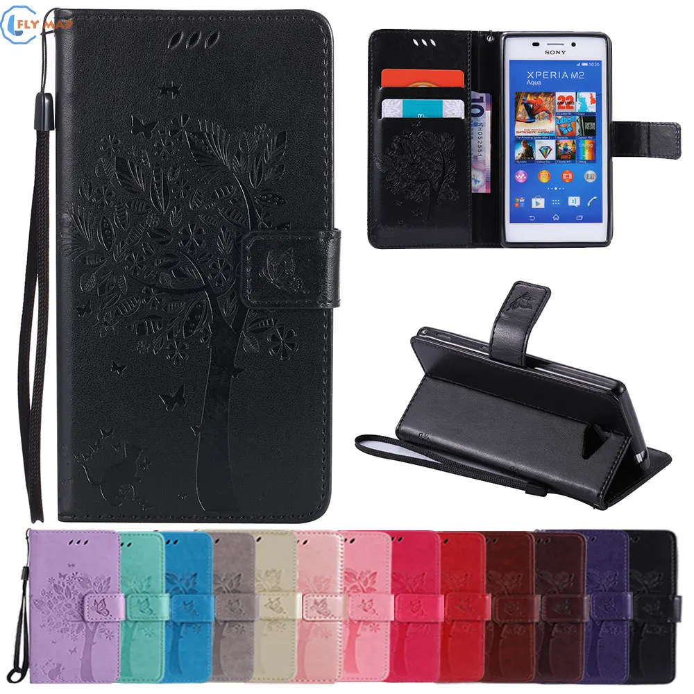 

Coque For Sony Xperia M2 aqua M2aqua LTE TPU Wallet Shell Flip Phone Leather Case Cover For Sony Xperia M2 dual D2302 D2303 Box