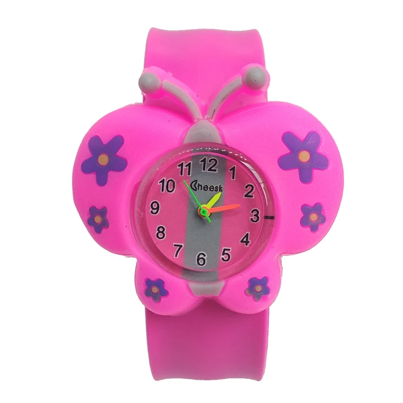 

2019 hot selling girl butterfly watch children boy students clock Silicone Tape patted child watches kids baby Christmas gift