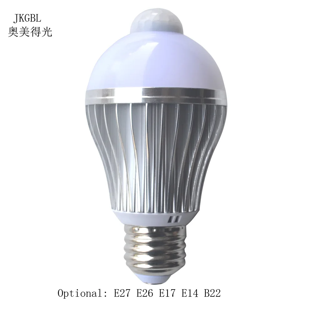 

PIR Motion Sensor Led Lamp Bulb E27 E26E17B22E14 5W 7W automatic Smart Detection Led Infrared Body Motion Sensor Light AC85-260V