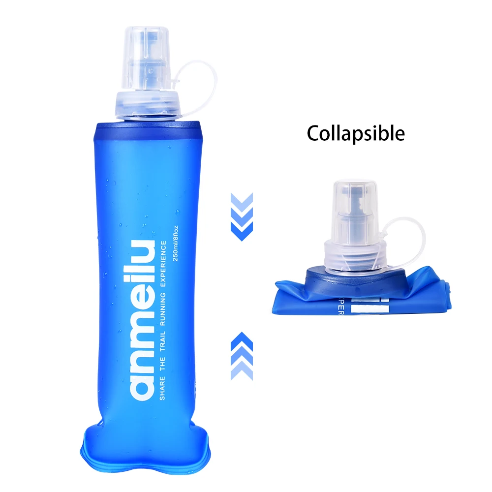 

ANMEILU Foldable Water Bag 250ML/500ML Running Hydration Bladder Soft Flask Outdoor Sport Cycling Hydration Bottle Water Kettle