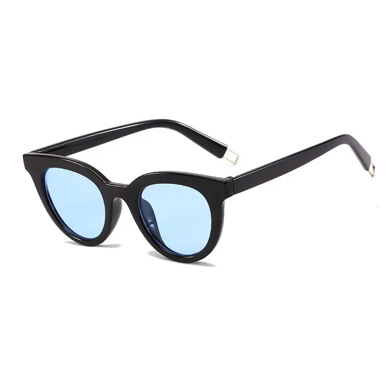 HUHAITANG, винтажные сексуальные солнцезащитные очки для женщин, кошачий глаз, женские маленькие солнцезащитные очки, Ретро стиль, женские солнцезащитные очки, роскошные брендовые дизайнерские солнцезащитные очки - Цвет линз: Blue