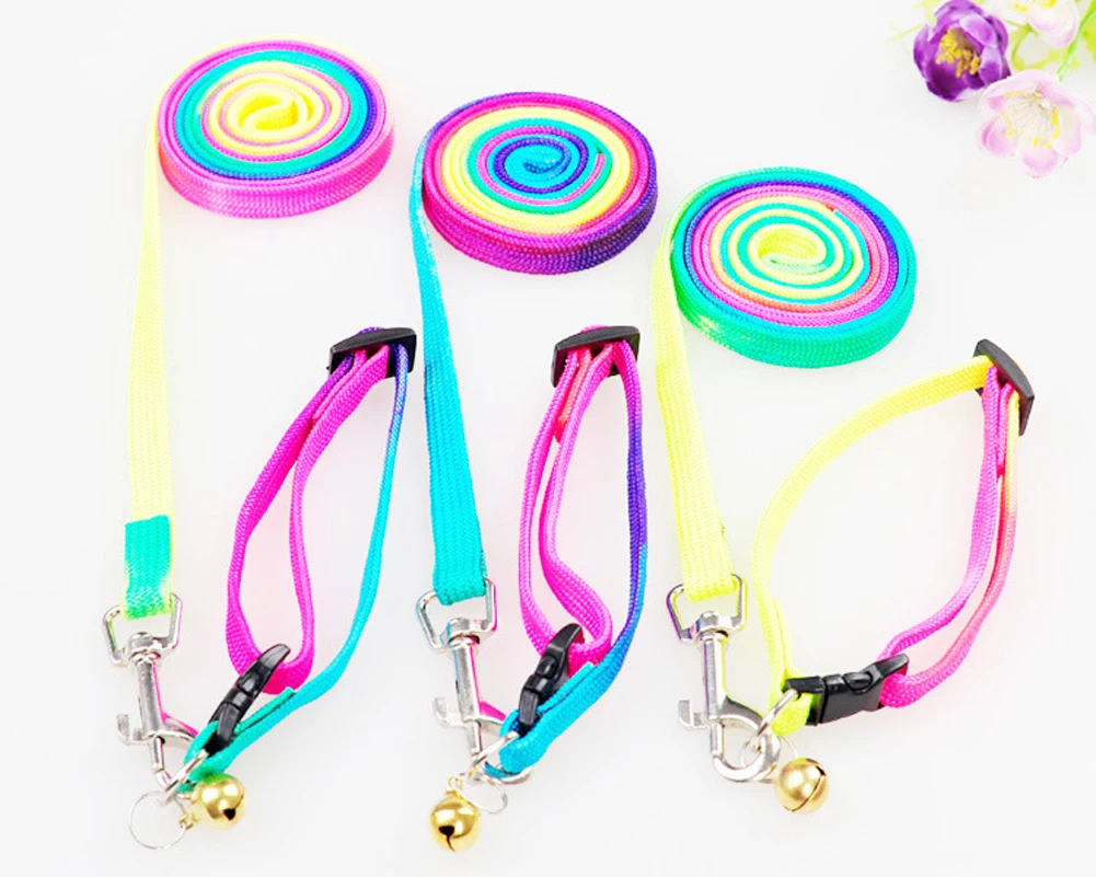 Beautiful Pet Dog 120CM Retractable Traction Rope Colorful Dacron Pet