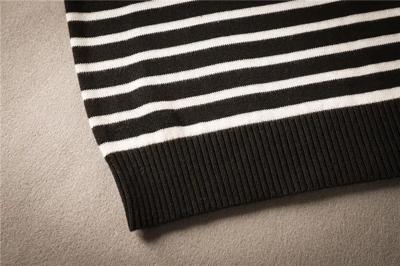 MuLS Striped Sweaters Men Pullover Cotton Knit Male Turtleneck Sweater Jumpers Spring Winter High Neck Knitwear 2018 Autumn New-02