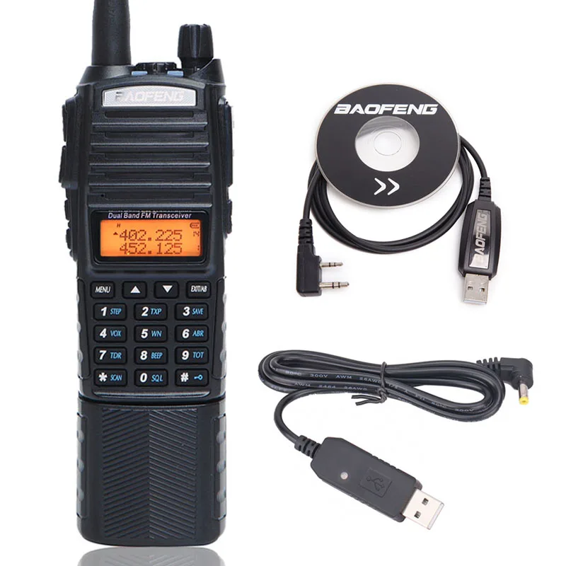 Baofeng UV-82 plus Walkie Talkie 8watts powerful UHF VHF Dual Band 8W High Power 3800mAh Battery With DC Connector 10k Radio | Мобильные