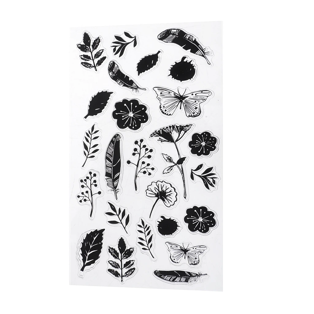 

Clear Silicone Rubber Stamp Sheet for Diary Scrapbooking Photo Album 11x20cm