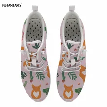 INSTANTARTS тропический корги/собака породы Бигль принт Женская обувь для прогулок дышащая пляжная обувь для плавания спортивные кроссовки