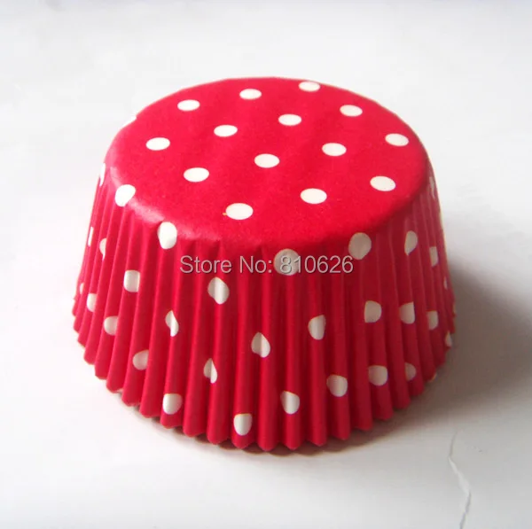 

100pcs free shipping Red Dot cupcake liner paper baking cup cake muffin case base 5cm wall 3cm wedding cake party decoration