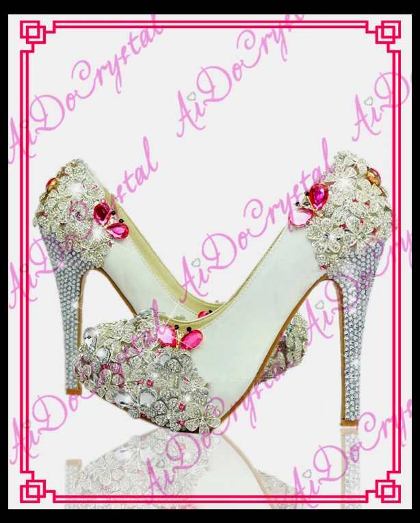 rhinestone platform pumps