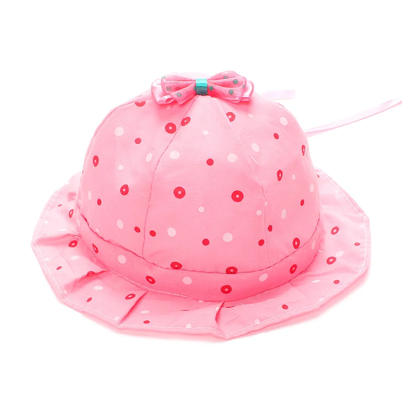 Dot Newborn Hats Baby Caps With Bow Boys Girls Sun Cap Cute Tire Hat Newborn Beanies Soft Baby Bucket Hats 2017 Baby Accessories (1)