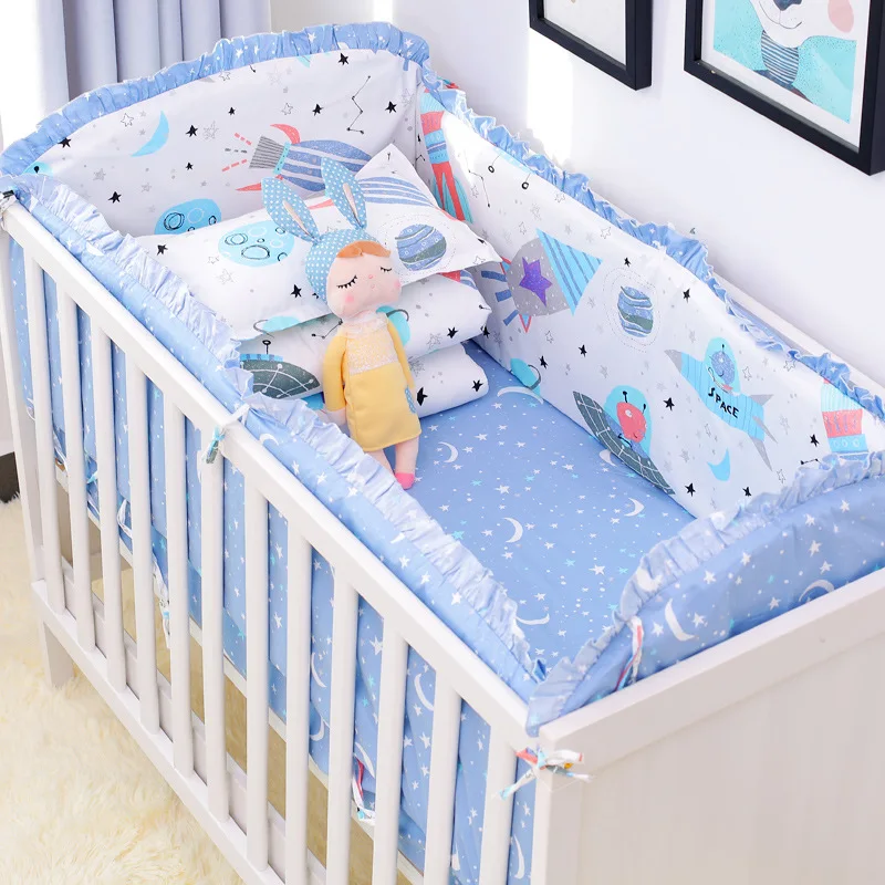 Juego De Cama Para Bebe Recien Nacido Ropa De Cama Comoda Para Nino Juego De Cama De Cuna De Algodon De 100 Incluye Parachoques De Cuna Sabana Juegos De Ropa De Cama